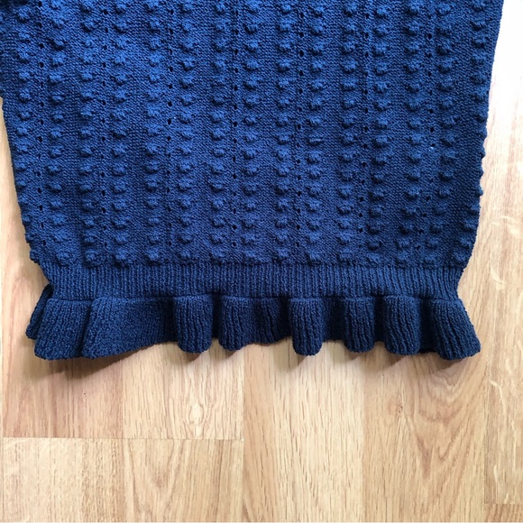 Navy Blue cotton/poly blend sweater by INC - Picture 5 of 11